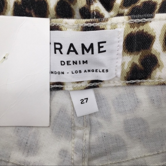 Frame Ali Ultra high rise skinny crop leopard print jeans cigarette new 27 - Picture 9 of 13